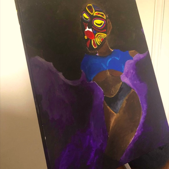 Hand painted painting of modern day colored women acrylic painting 24x30 240$